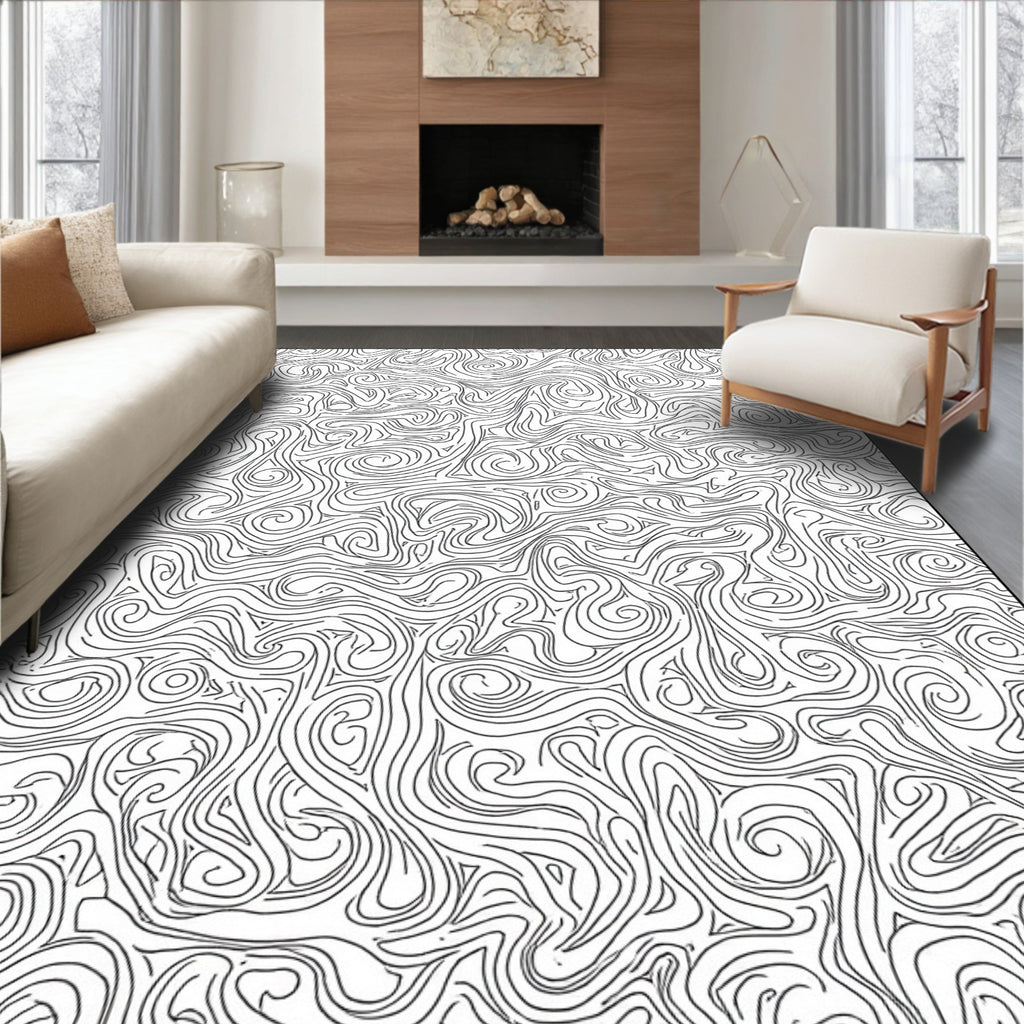 Abstract Swirl Pattern Design Rug