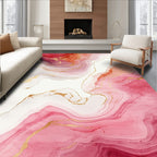 Modern Pink Agate Veined Abstract Rug