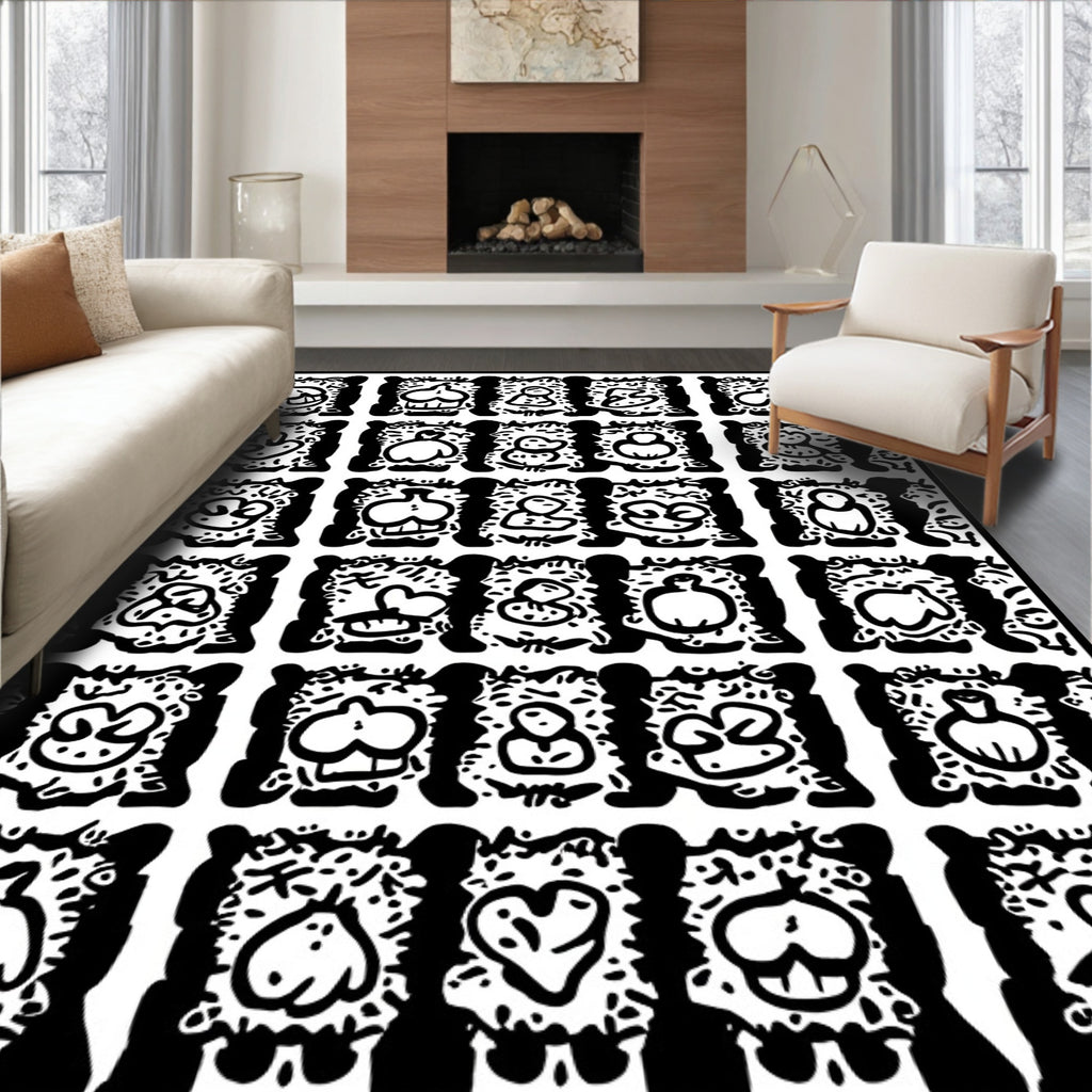 Playful Character Pattern Design Rug