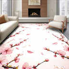 Pink Blossom Branches And Falling Petals Rug