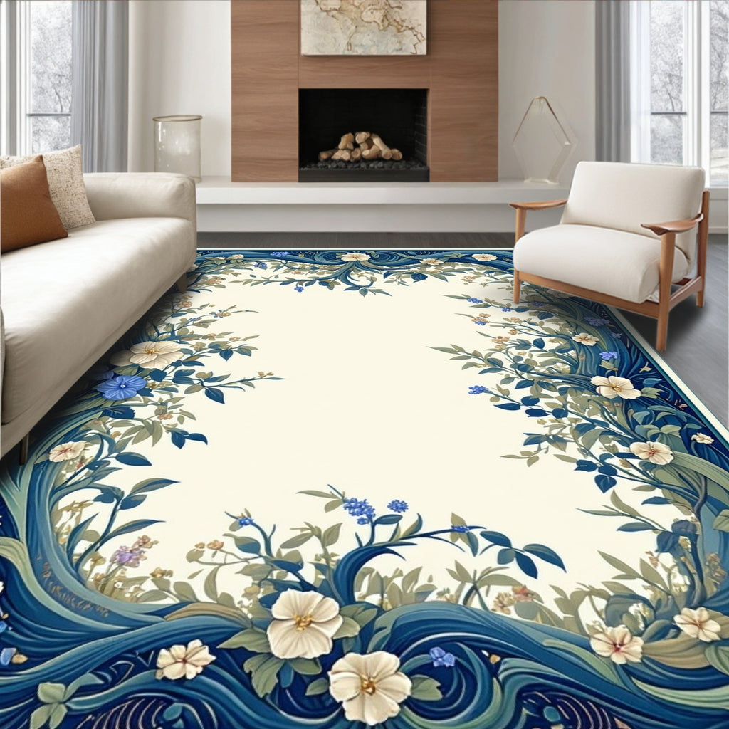 Whimsical Floral Vine Design Rug