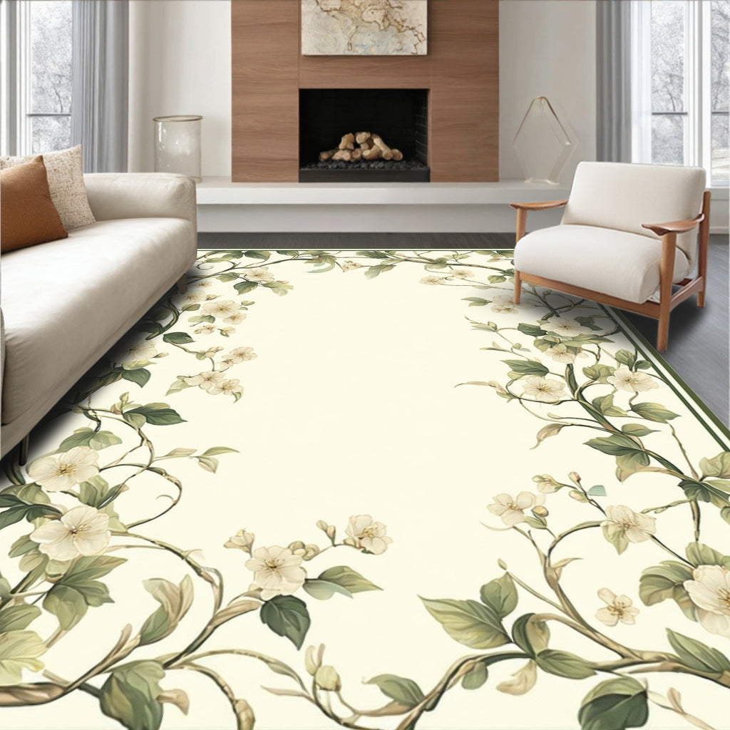 Vine Blossom Botanical Design Rug
