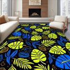 Vibrant Tropical Leaf Pattern Rug