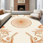 Delicate Sunburst And Botanical Pattern Rug