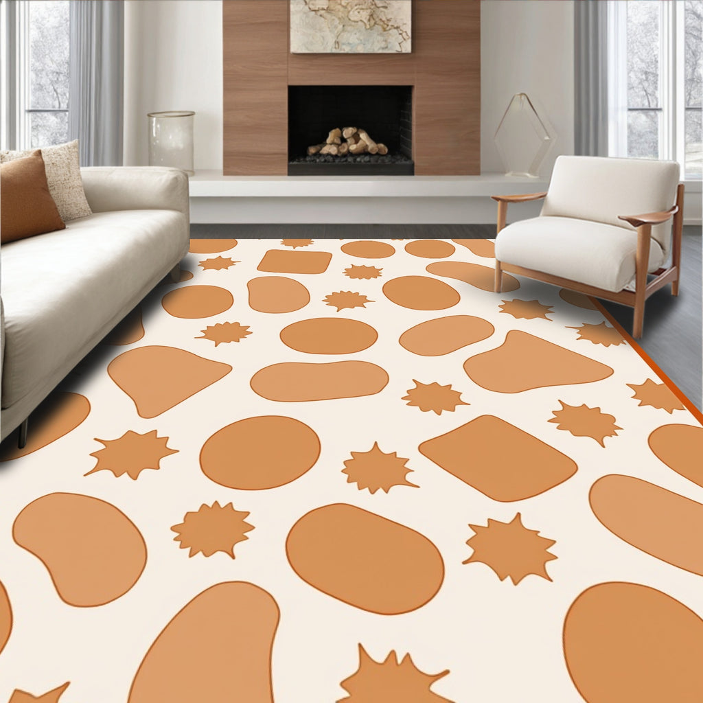 Terra Cotta Soft Abstract Shapes Rug