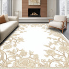 Ornate Floral Vine Border Rug