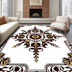 Exotic Floral Starburst Frame Rug