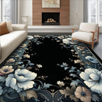 Ornate Floral Scrollwork Pattern Rug