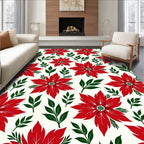 Crimson Floral Branch Medallion Rug