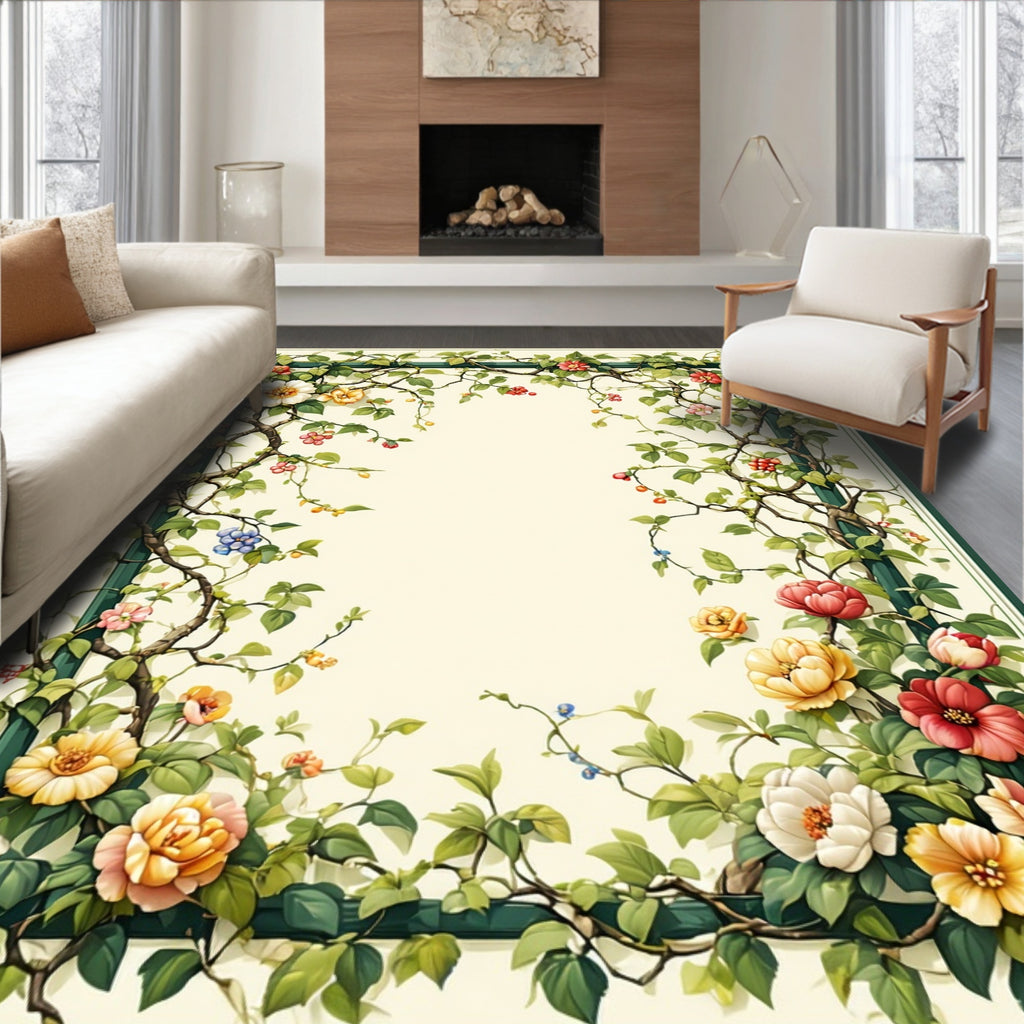 Vining Floral Botanical Garden Rug