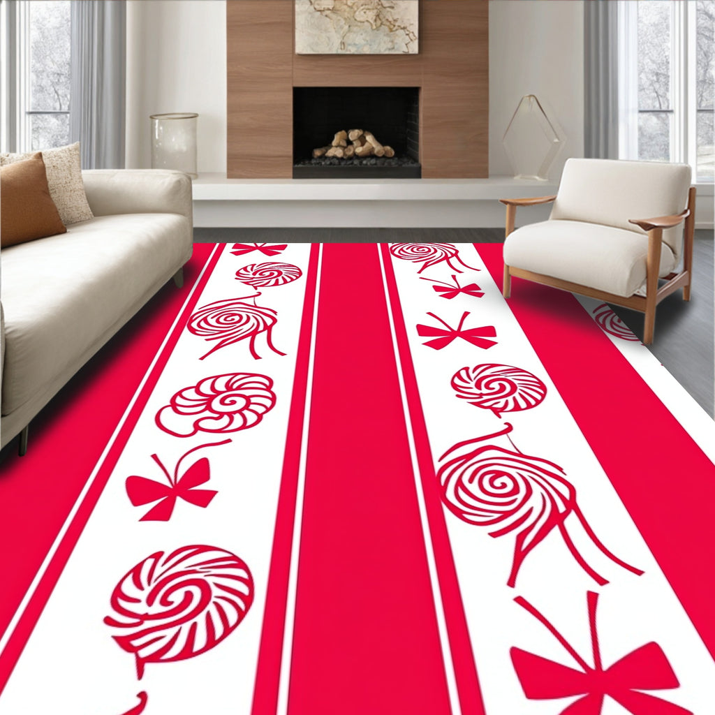 Sweet Candy Swirls Stripes Rug