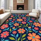 Vibrant Floral Pattern Design Rug