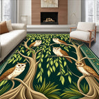 Whimsical Owls In Willow Tree Tapestry Rug
