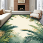Tropical Forest Palm Frond Design Rug