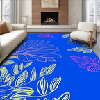 Vibrant Floral Line Art Pattern Rug