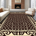 Ornate Lattice Floral Border Rug