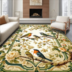 Vintage Birds and Floral Vines Rug