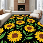 Bright Yellow Sunflower Pattern Design Rug