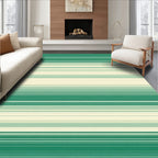 Earthy Green Striped Modern Design Rug