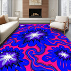 Cosmic Pink Blue Starburst Explosion Rug