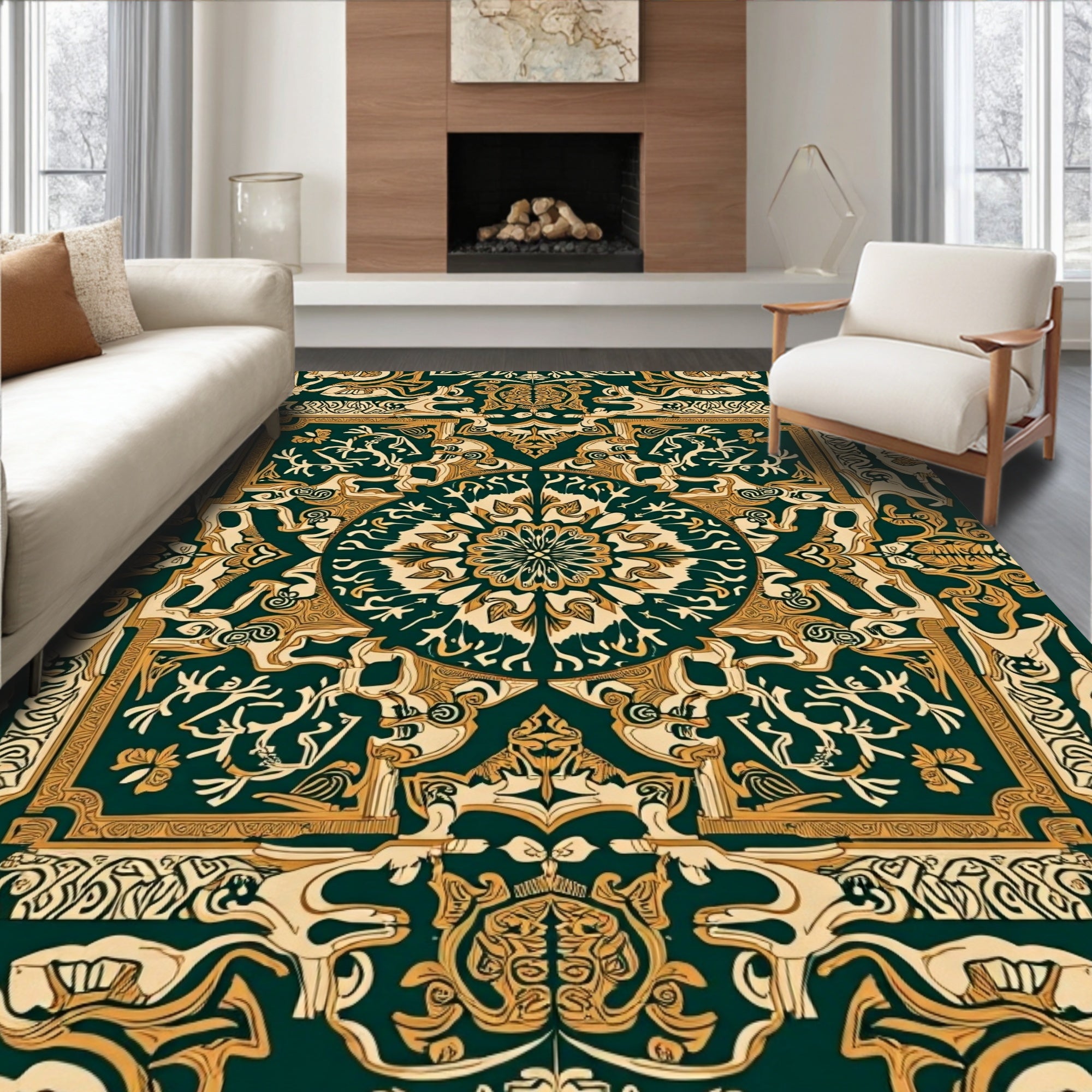 Art Nouveau Floral Intricate Pattern Rug
