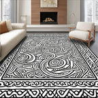 Abstract Swirls Lines Rug