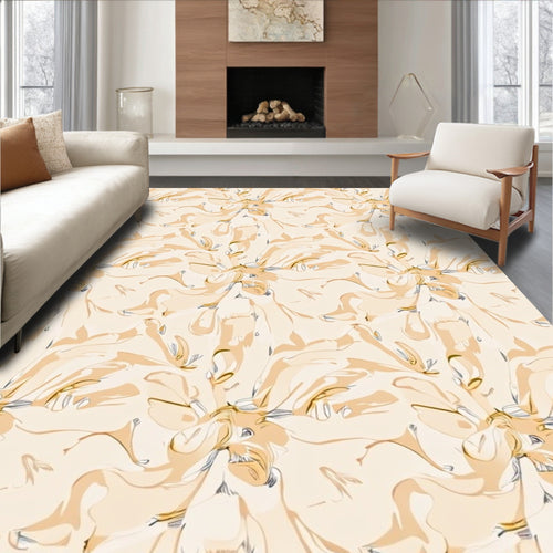 Abstract Floral Swirl Pattern Rug