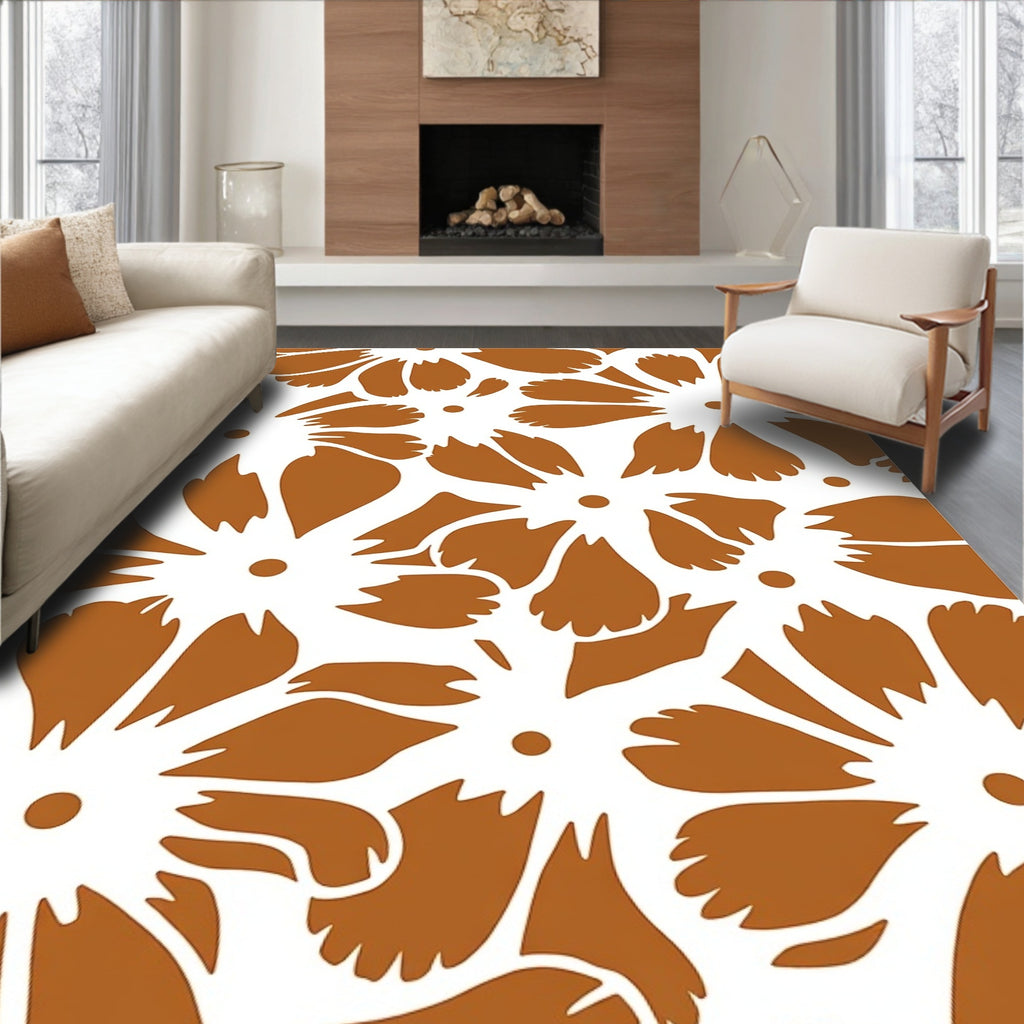 Rustic Floral Pattern Rug