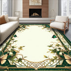 Emerald Garden Butterfly Art Nouveau Rug