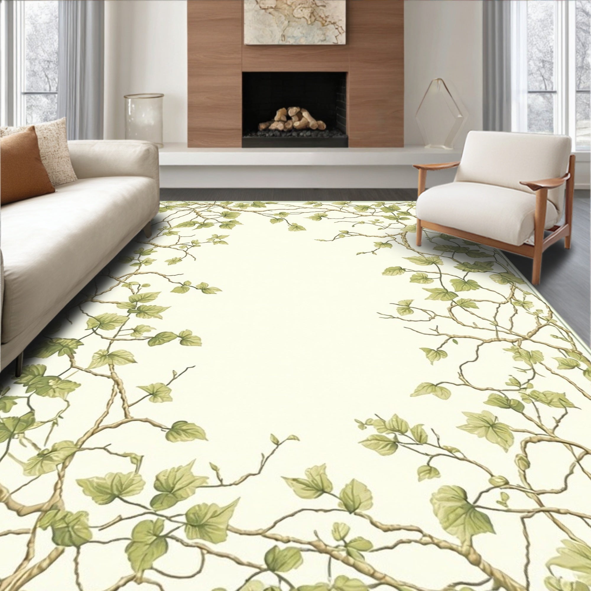 Vine Botanical Pattern Rug