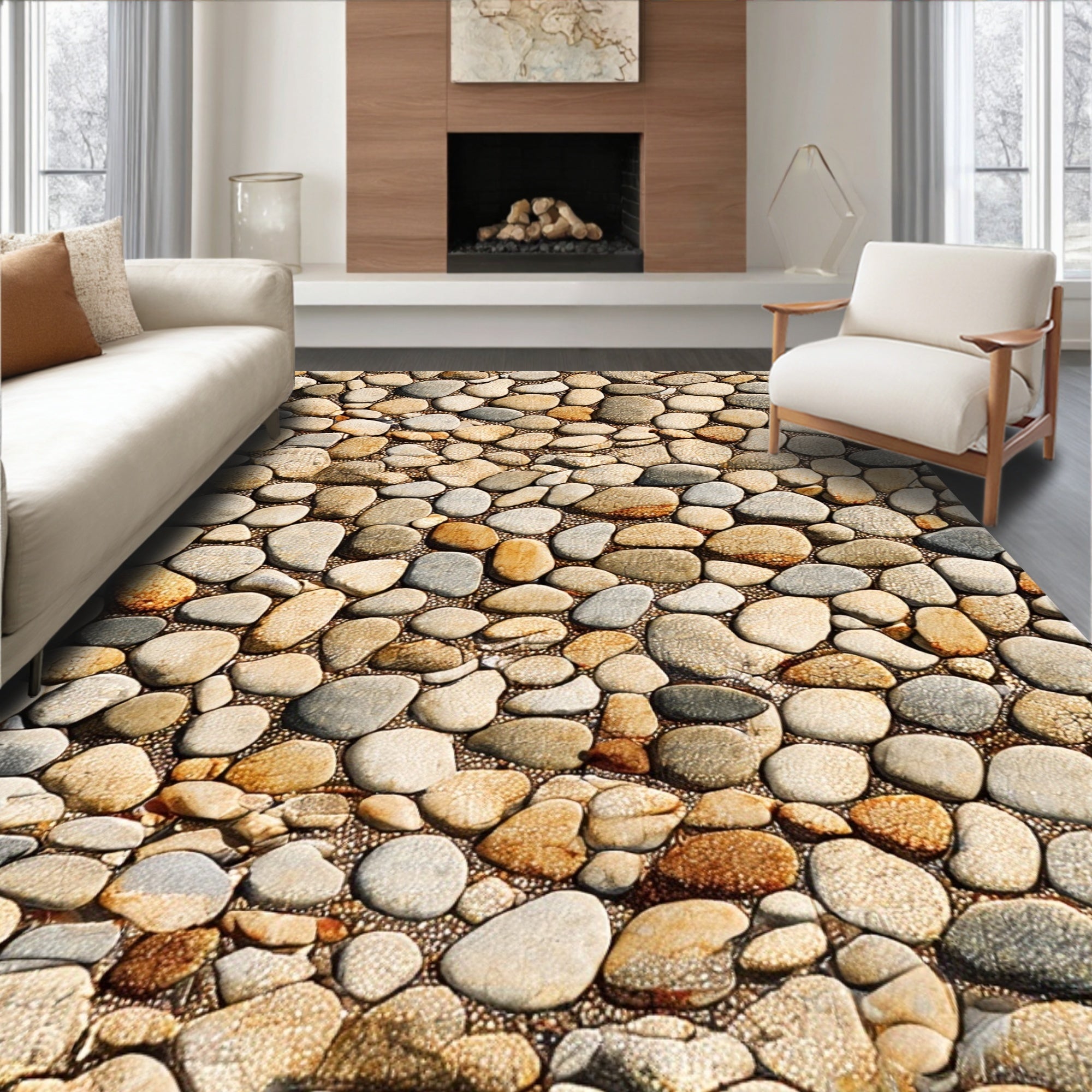 Pebble Path Natural Texture Rug