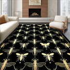 Golden Insects Art Deco Pattern Rug