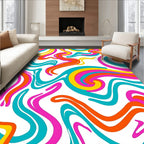 Groovy Swirling Abstract Waves Rug