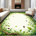 Enchanted Forest Insects Botanical Frame Rug