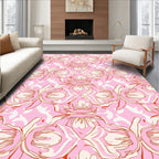 Pink Floral Abstract Pattern Rug