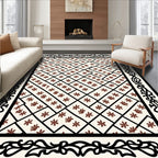 Geometric Floral Bird Patterned Rug