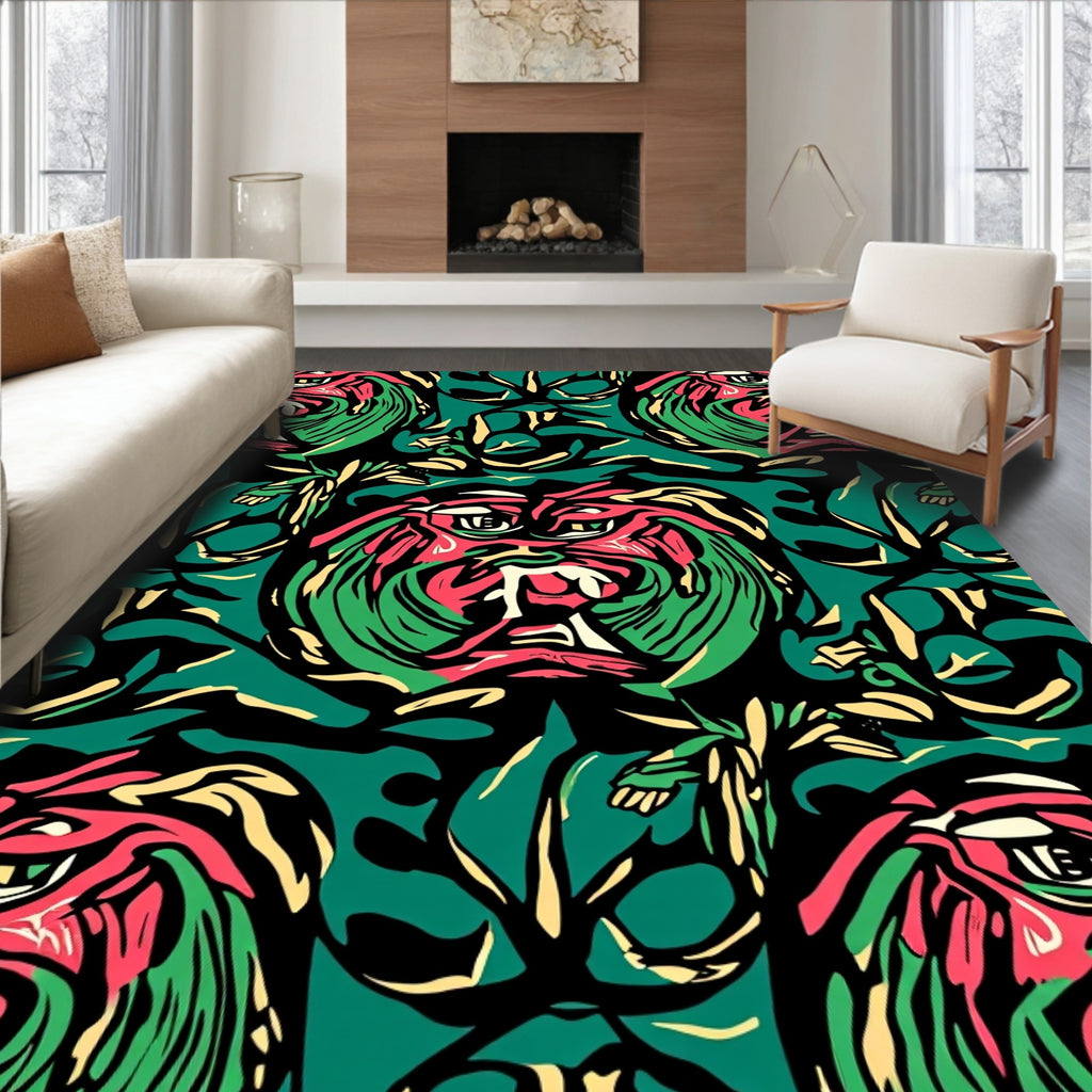 Bold Abstract Face Pattern Rug