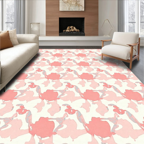 Abstract Coral Soft Pink Pattern Rug