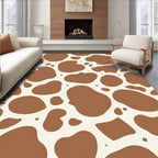 Spotted Brown White Abstract Pattern Rug