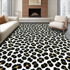 Bold Black Gold Animal Print Rug