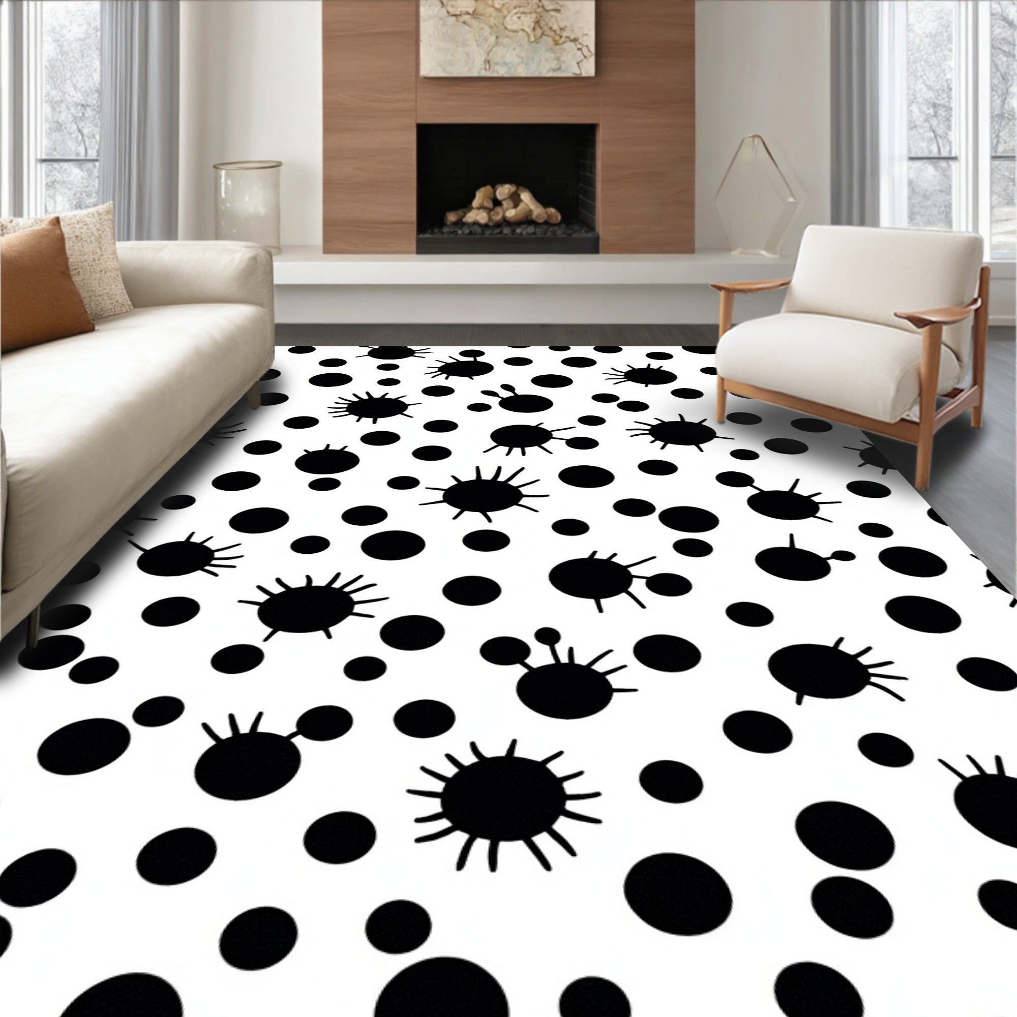 Abstract Splatter Dot Pattern Rug