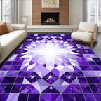 Radiant Purple Geometric Starburst Rug
