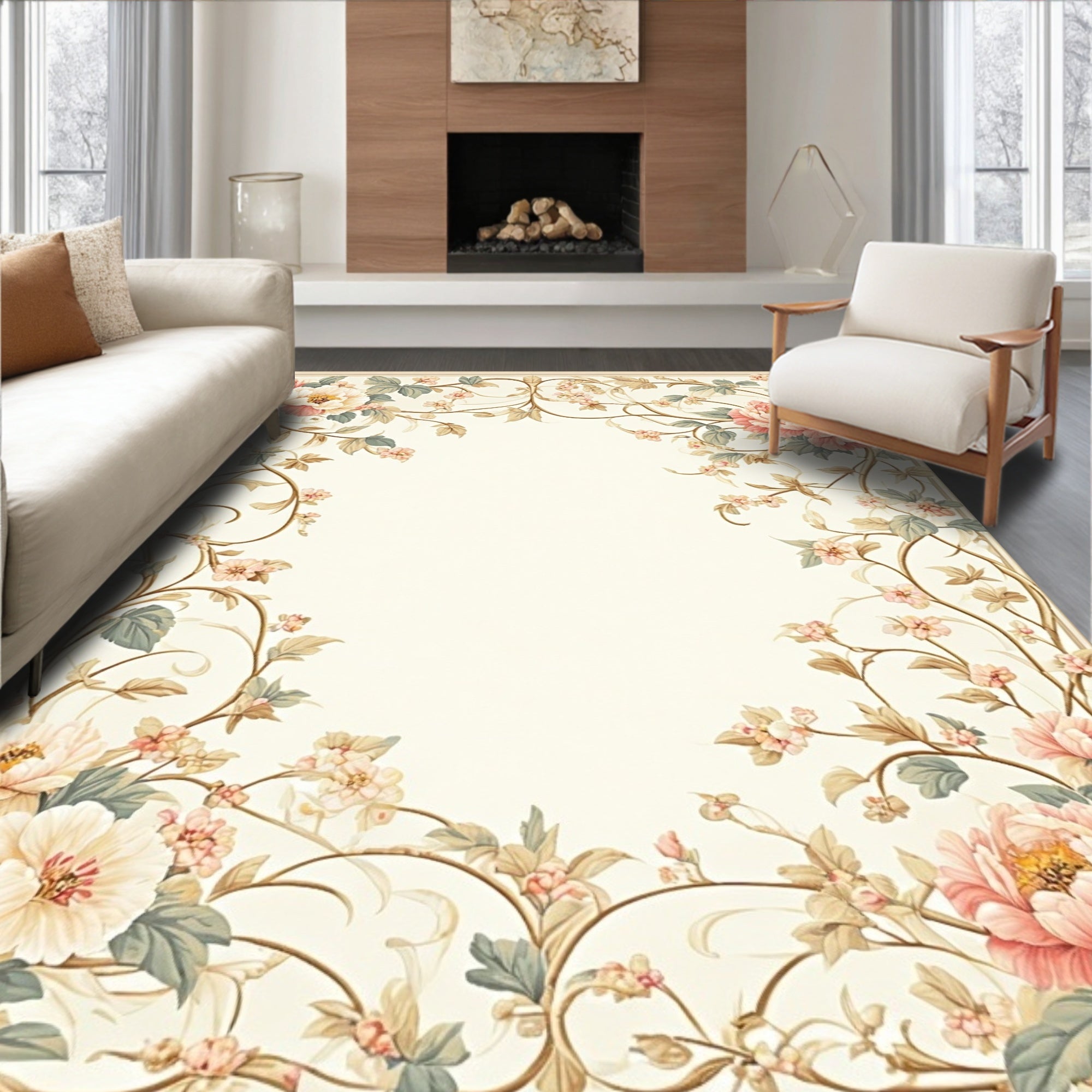 Floral Vine Inspired Pattern Rug