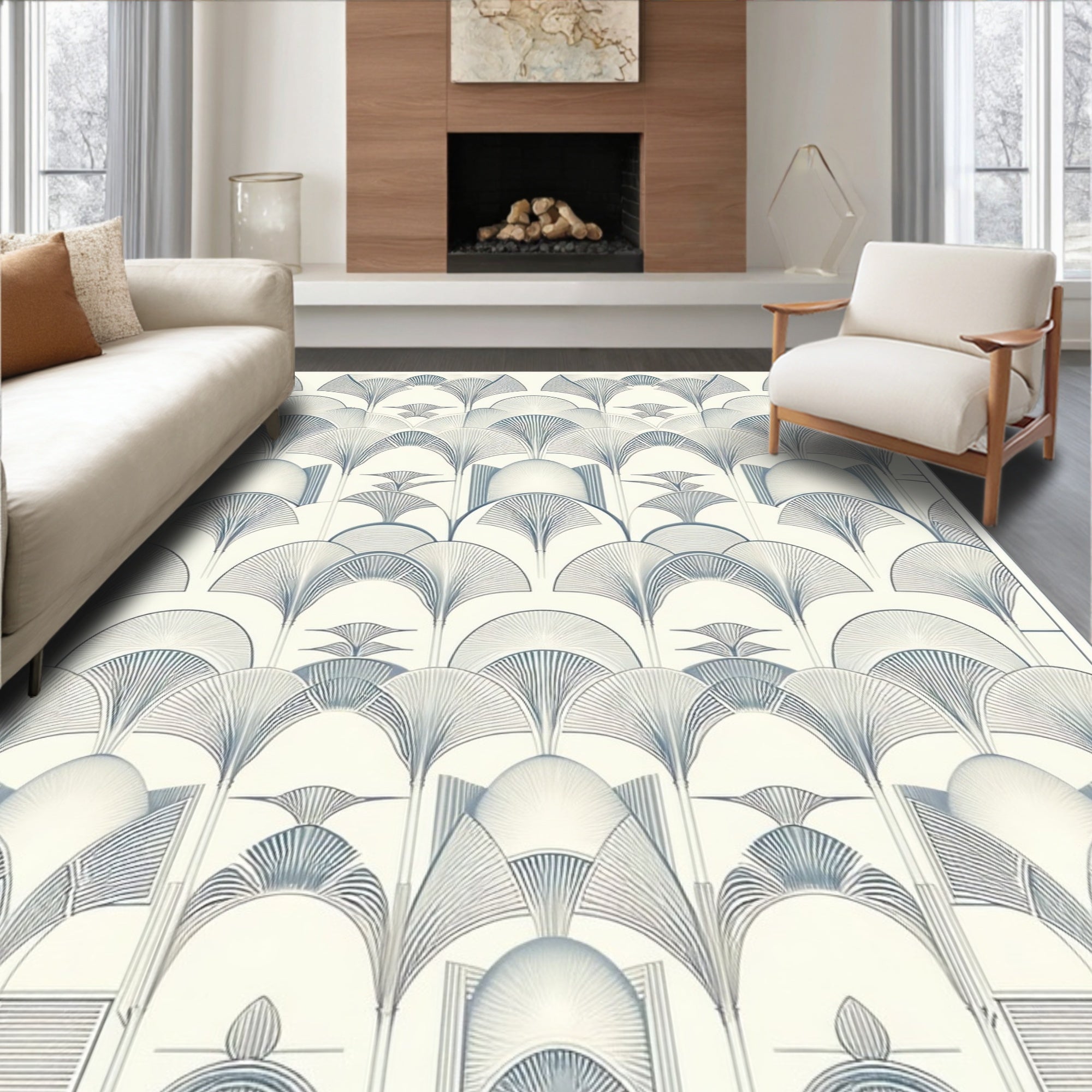 Art Deco Fan Pattern Rug