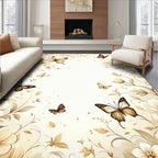 Floral Butterfly Nature Inspired Design Rug