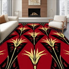 Art Deco Floral Geometric Design Rug