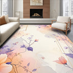 Pastel Floral Vine Watercolor Rug