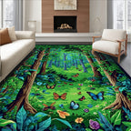 Enchanted Forest Butterfly Meadow Rug