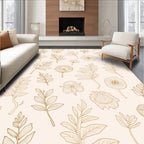 Delicate Floral Line Art Design Rug
