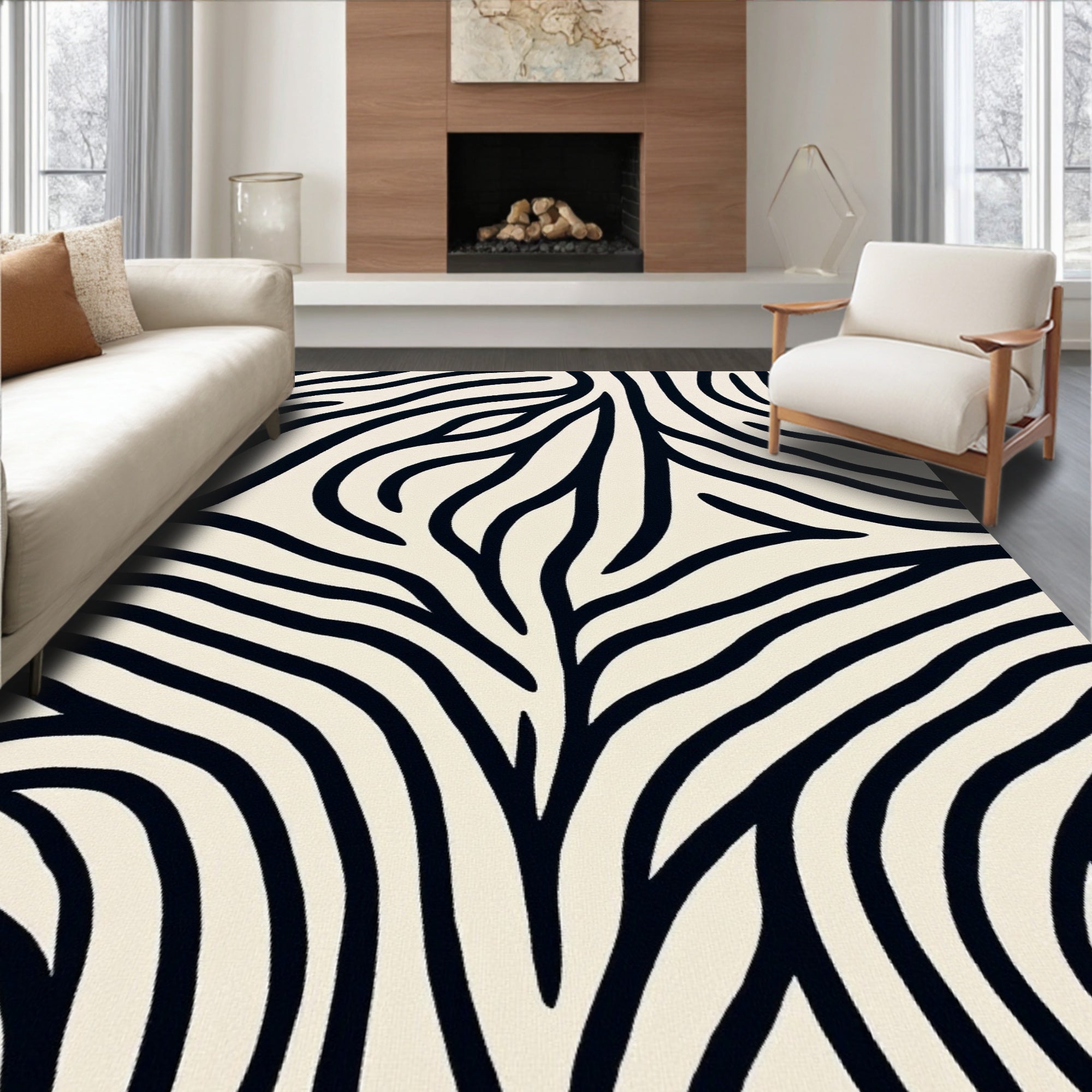 Wild Zebra Stripe Pattern Rug